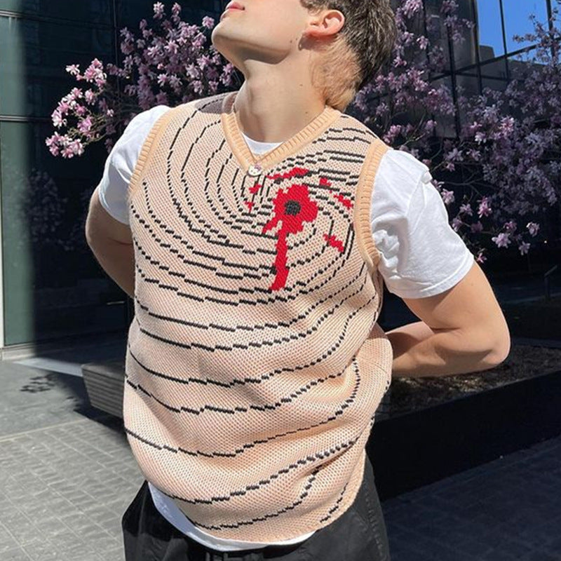 Rave Outfits Mens Vest Printed T-shirt