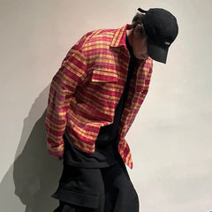 Mens Jacket Plaid Shirt Vintage Jacket MIJKO