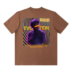 T-shirt d'été unisexe à manches courtes et imprimé lettres