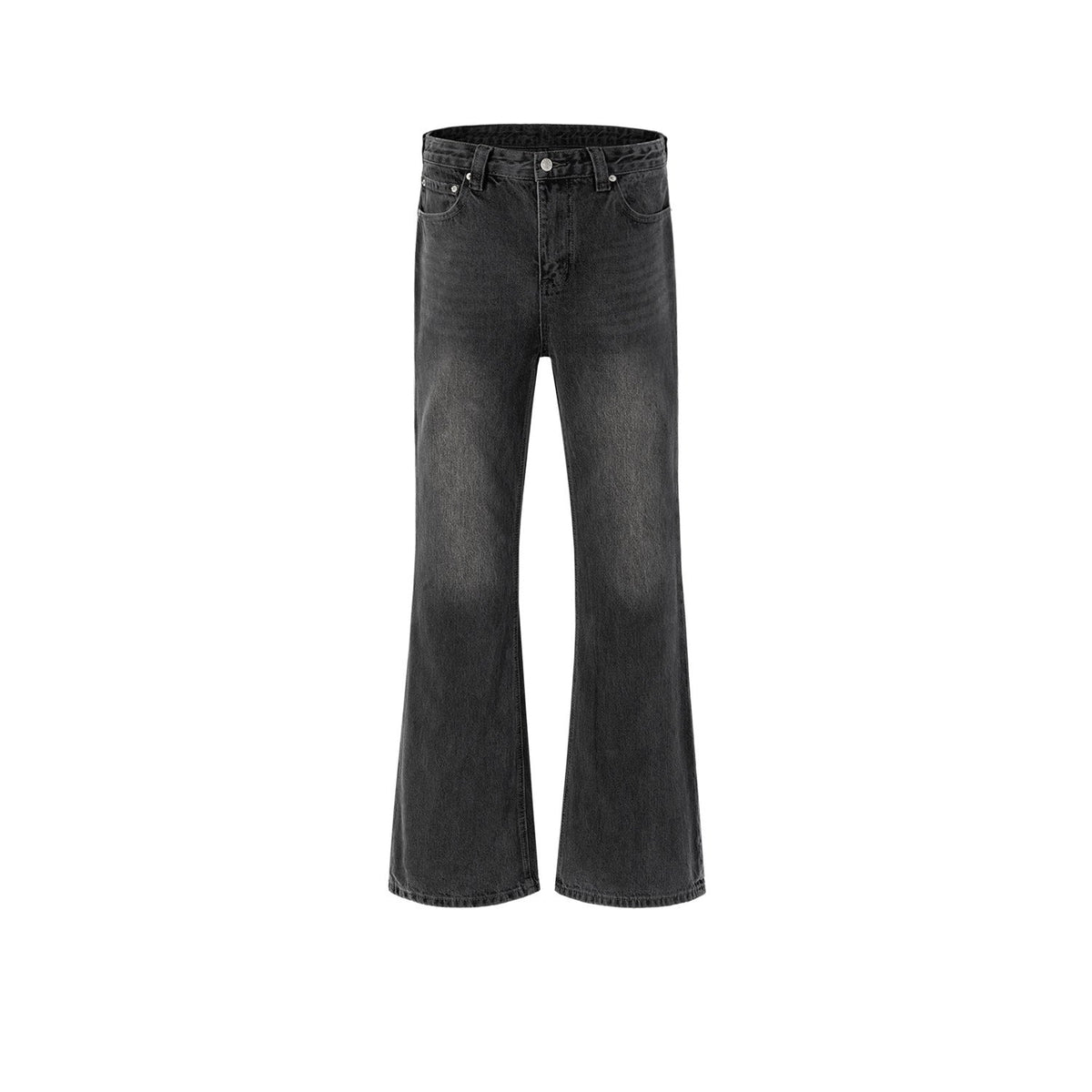 Mens Vintage Pants BootCut Old Wash Water Old Black Grey Jeans MIJKO