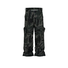Mens Vintage Pants graffiti camouflage graffiti tooling trousers pants tide MIJKO