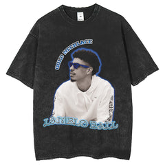 Mens T Shirts Printed T-Shirt Loose Street Short Sleeve Crew Neck