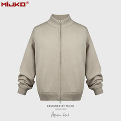 Mens Jacket Two-way Zipper Sweater Knitted Jacket MIJKO