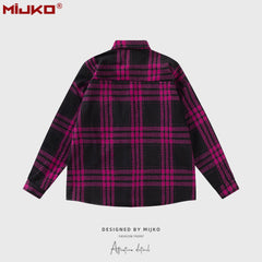 Mens Jacket Loose Checked Jacket MIJKO