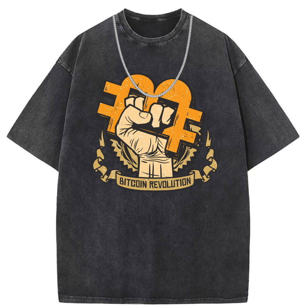 Men T Shirts Pure cotton round neck short-sleeved T-shirt women's washed and old