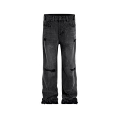 Men Vintage Pants Washed Pants Slim-fit Jeans MIJKO