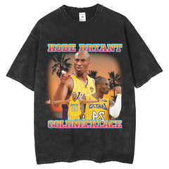 Mens T Shirts KOBET Printed Hip Hop Old Short Sleeves