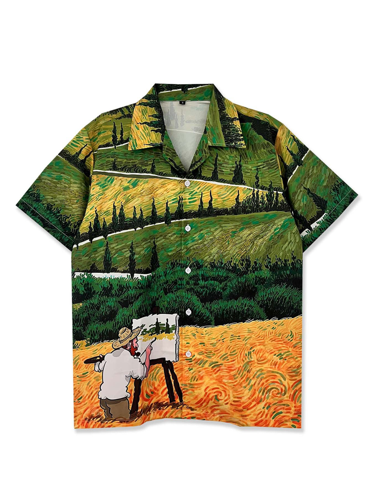 Trendy brand heavy american couple light mature loose hawaiian short-sleeved shirt men's casual handsome floral shirt for women