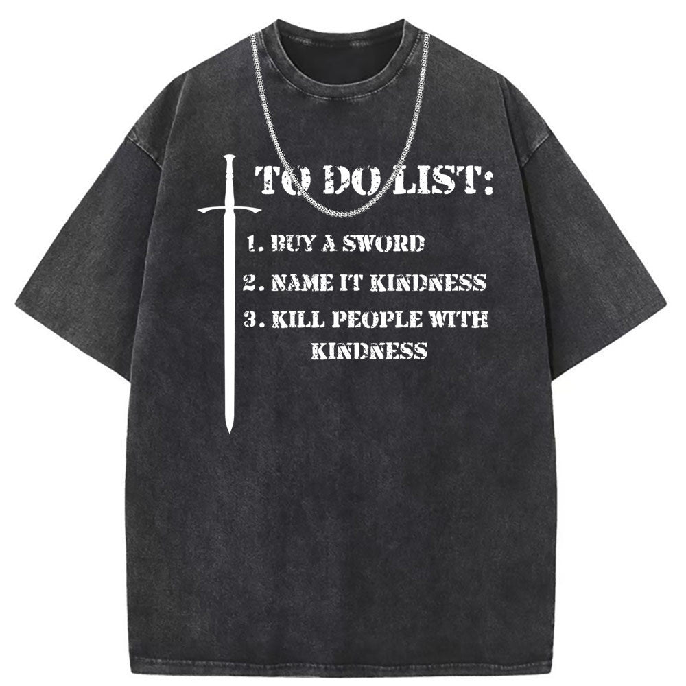 Men T Shirts Printed short-sleeved T-shirt washed and old