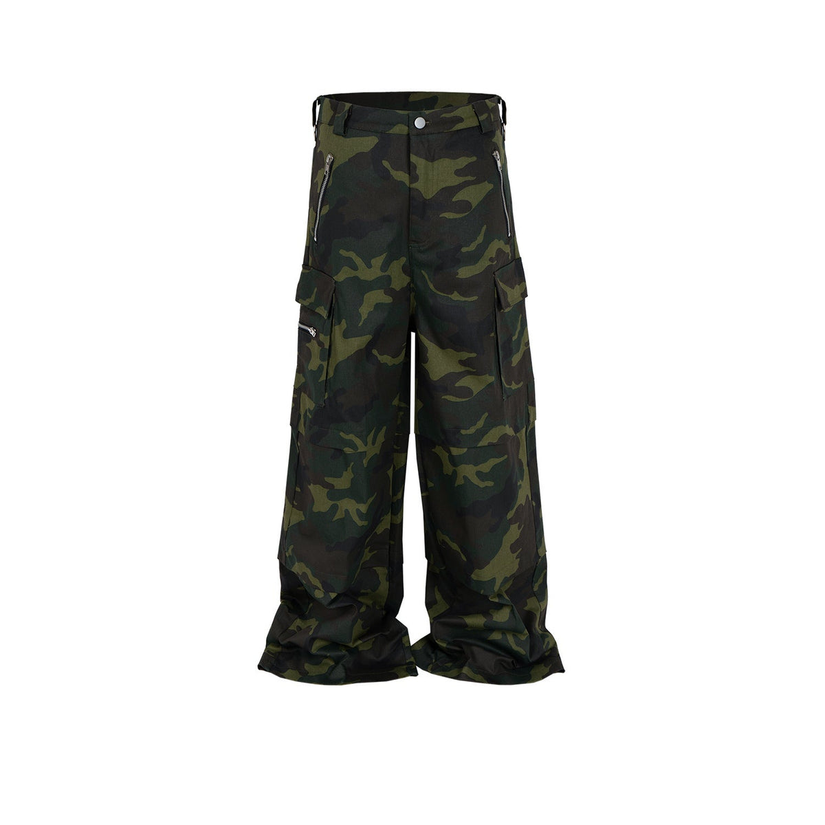 Men Vintage Pants Women's Men's Camouflage Overalls High Street Wide Foot Casual Pants MIJKO