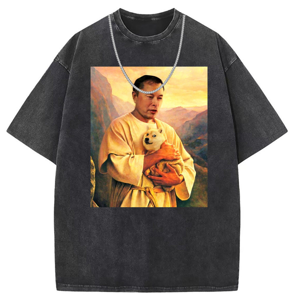 Mens T Shirts Short Sleeve T-Shirt Vintage Anime Oversize