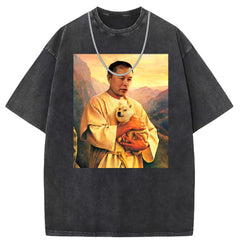 Mens T Shirts Short Sleeve T-Shirt Vintage Anime Oversize