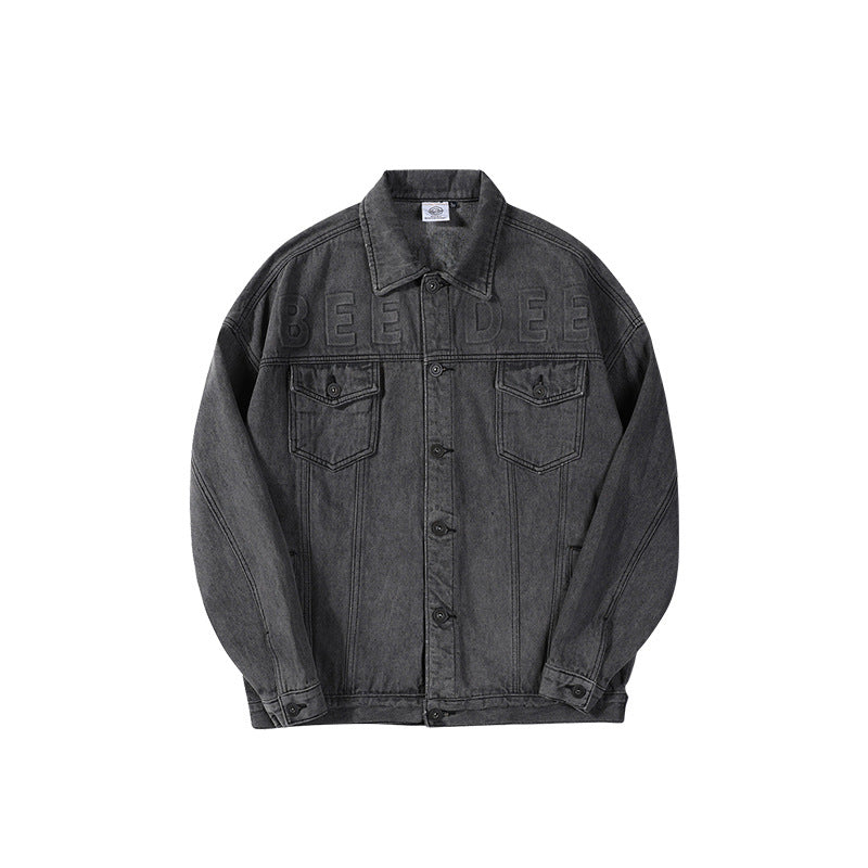 Veste en jean de printemps pour homme, ample et décontractée, bicolore, taille plus