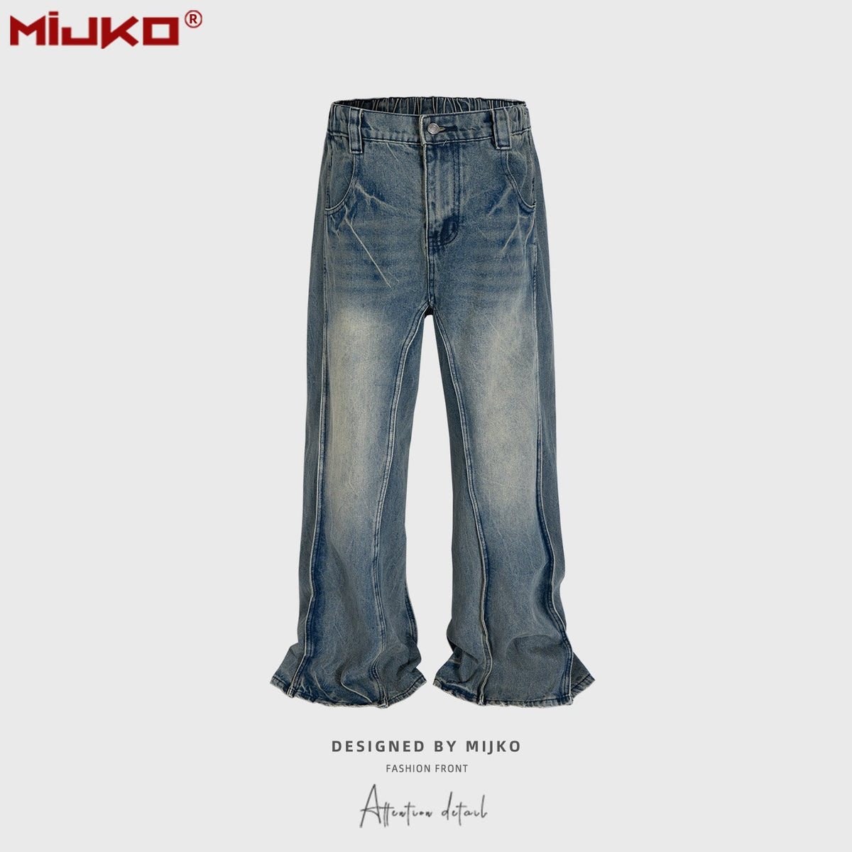 Mens Vintage Pants Stretch Old Jeans MIJKO