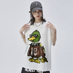 Men T Shirts Hand Painted Oil Painting Green Head