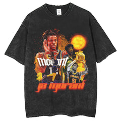 Mens T Shirts Washed Retro Printed T-Shirts Made Old Short Sleeves