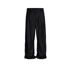 Men Vintage Pants Splicing Design Trousers Straight Stretch Casual Trousers MIJKO