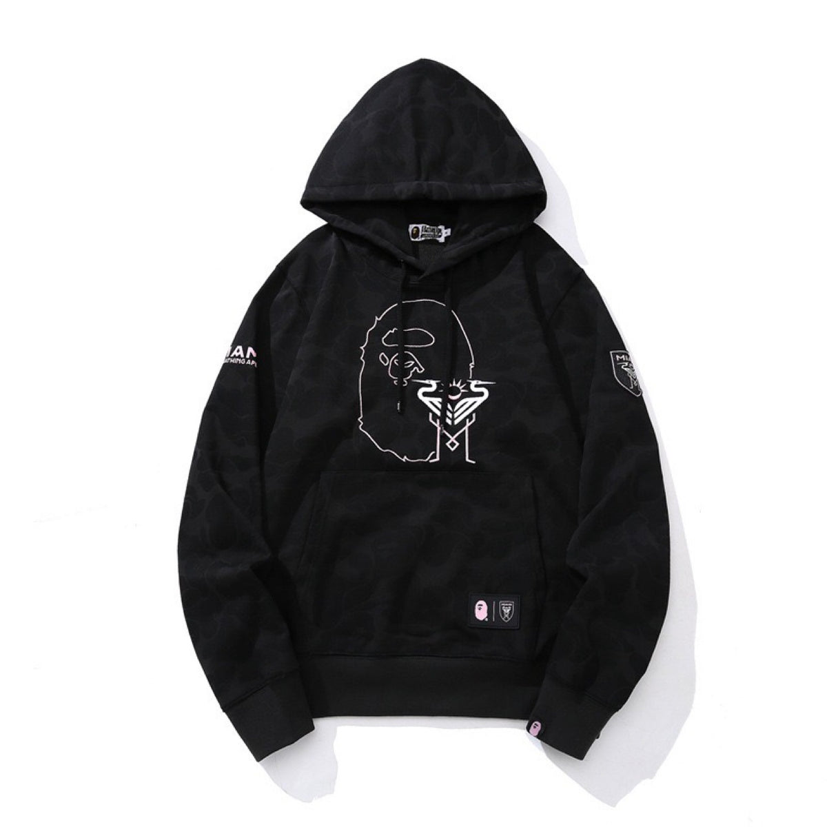 2026 new bape shark luminous spot camouflage zipper double hat sweater hooded trousers jacket set