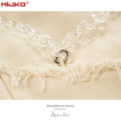 Mens Vintage Pants Chain Embellished Drawstring Casual Bootcut Pants MIJKO