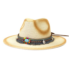 Chapeaux de cowboy en paille Printemps et été Hommes et femmes Voyage extérieur Protection solaire