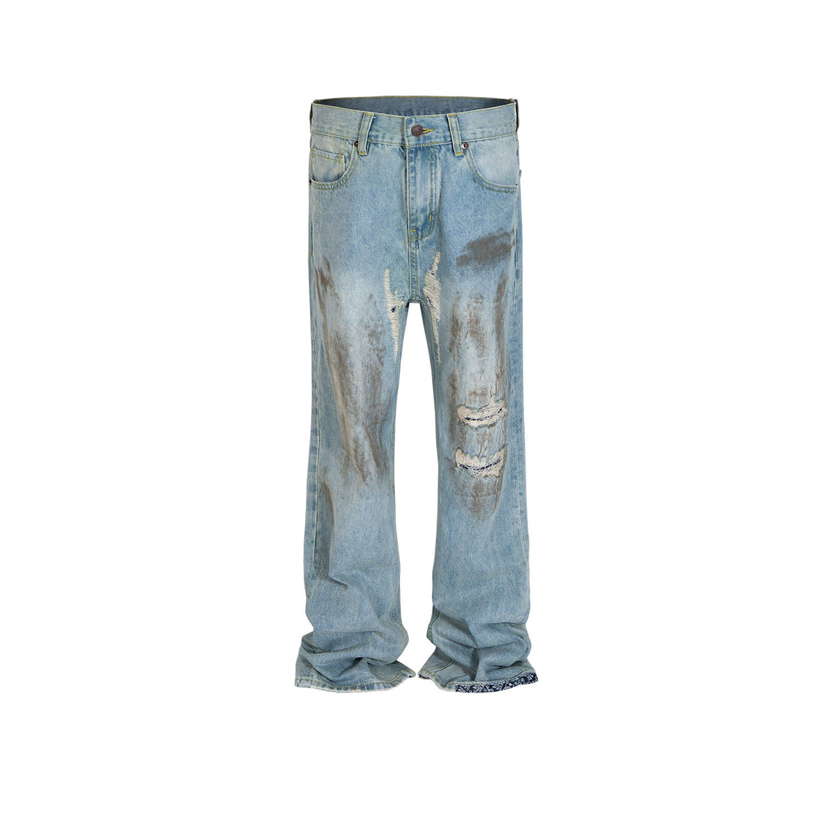 Men's Vintage Pants Men's Women's Micro-pull Pants Old Splicing Jeans MIJKO