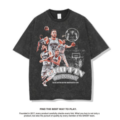 Nba T Shirt Printed T-shirt European and American High Street Short Sleeve Loose