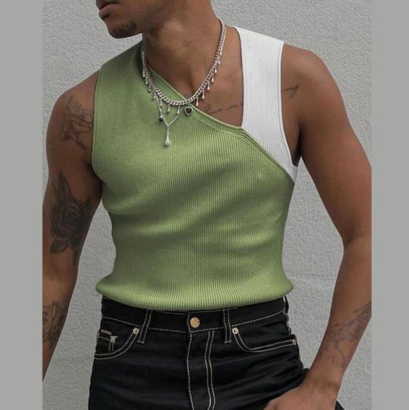 Rave Outfits Mens Vest Irregular Purple Strap