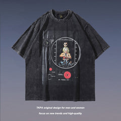 Men T Shirt Portrait Short Sleeve T-shirt Men and Women Street Couple Loose