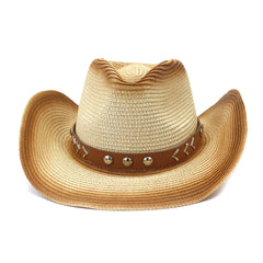 Chapeaux de cowboy en paille pour hommes et femmes - Chapeau de paille de plage/extérieur
