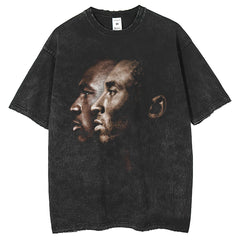 Mens T Shirts Kobe vintage print short sleeve T-shirt washed