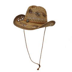 Chapeaux de cowboy en paille pour hommes et femmes - Protection solaire d'extérieur en bord de mer - Chapeau de plage