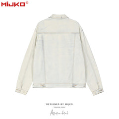 Mens Jacket Distress Denim Jacket MIJKO