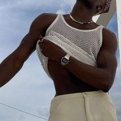 Rave Outfits Mens Vest Mesh Sports