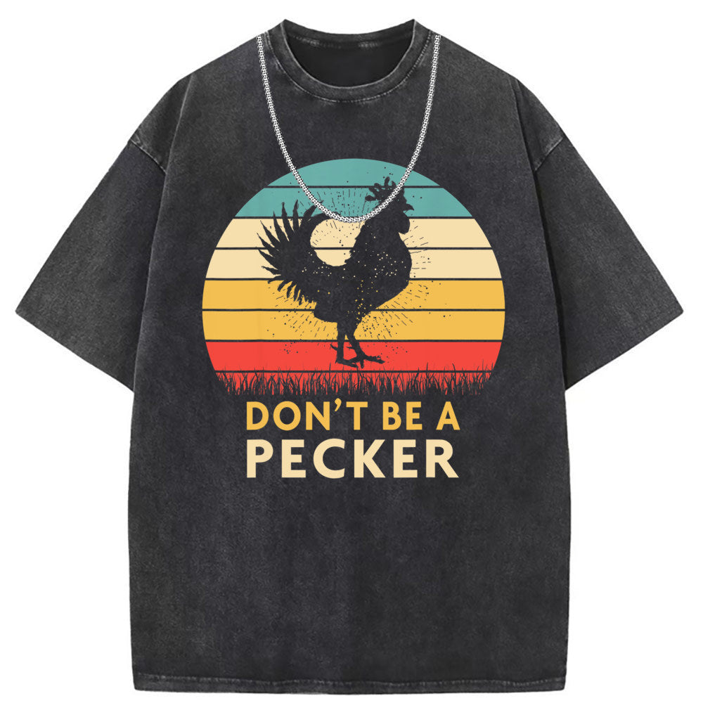 Men T Shirts Short Sleeve T-Shirt Washed Old Punk