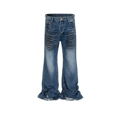 Mens Vintage Pants Ripped Wide-Foot Jeans MIJKO