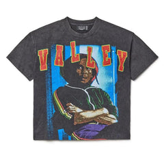 Street Unisex T-shirt Washed Old Oversize Hip Hop Skateboard Anime Print Short Sleeve