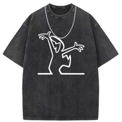 Men T Shirts Vintage old anime oversize printed short-sleeved T-shirt