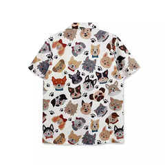 Heavy weight small fresh trendy brand harajuku academy casual student loose short-sleeved shirt men's beach floral shirt women