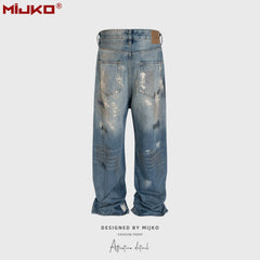Mens Vintage Pants Make Old Jeans Straight MIJKO