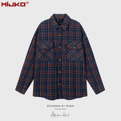 Mens Jacket Plaid Lapel Plaid Jacket MIJKO