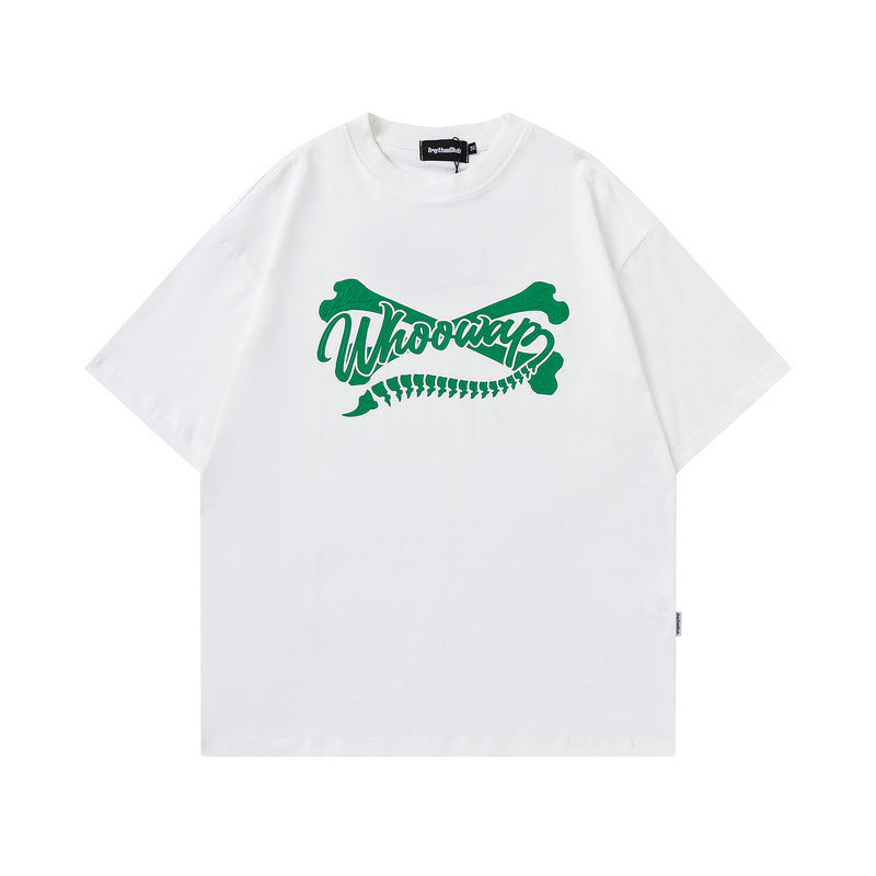 Men's T Shirt Printed round Neck T-shirt Men's and Women's Cotton Short Sleeve