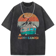 Men T Shirts Crew neck short sleeve T-shirt washed old American style