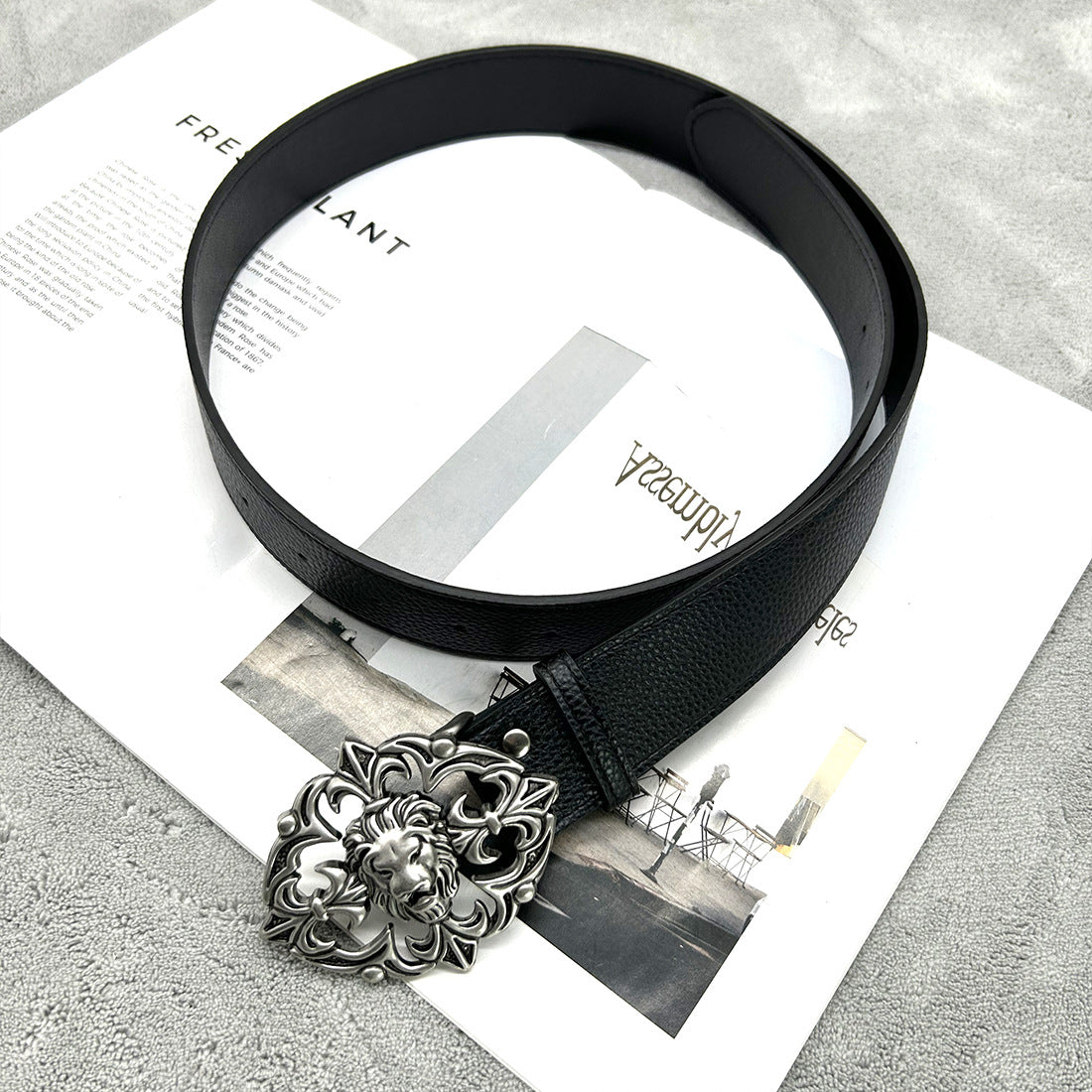Lion head western denim belt new men's personality retro fashion versatile decorative jeans belt women