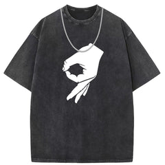 Men T Shirts Short Sleeve T-Shirt Washed Old Punk