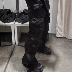 Men Vintage Pants Wide Leg Washed Overalls Trousers Casual Pants MIJKO