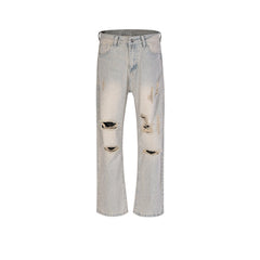 Men's Vintage Pants Men's Clothing Women's Wash Water Old Trousers Slightly Stretched Jeans MIJKO