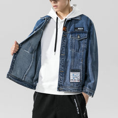 Veste en Jean Printemps Homme Coupe Ample Haut Grande Taille Veste en Jean Décontractée Homme