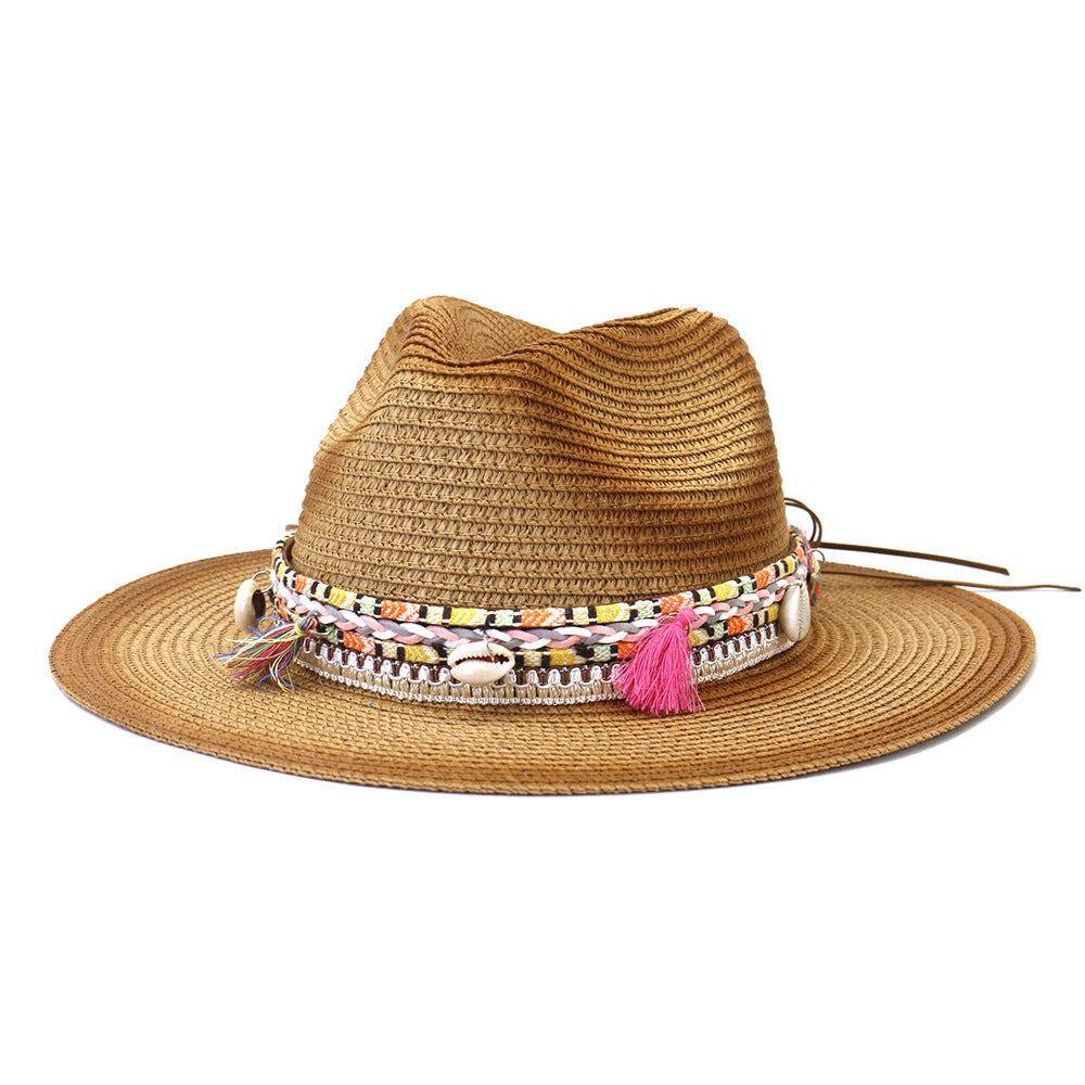 Chapeaux de cowboy en paille Chapeau de soleil Chapeau de jazz Chapeau de plage