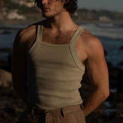 Rave Outfits Mens Vest Green Knitted Sling I-Shaped