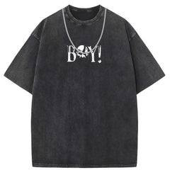 Men T Shirts Cotton printed short-sleeved T-shirt washed and old